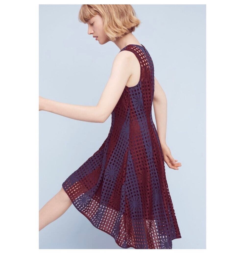 ANTHROPOLOGIE Eva Franco Samantah Fit & Flare Lace Tank Dress Size 4